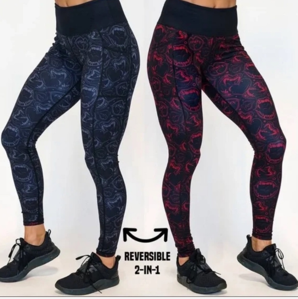CVG Vicious & Delicious Reversible Leggings Vampire Halloween Size XL